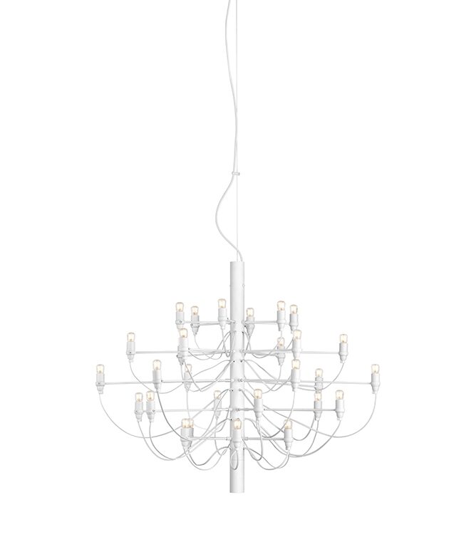 Flos FLOS 2097 2097/30 lysekrone LED m. klare pærer, Mat hvid Lysekrone