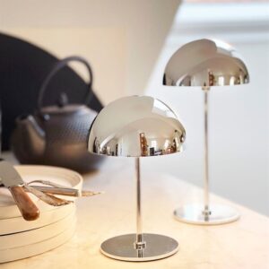 Along LED bordlampe / batterilampe, krom (2 stk.)