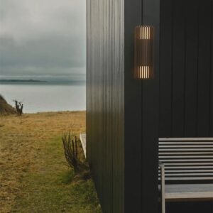 Aludra udendørs double væglampe, seaside metallisk brun