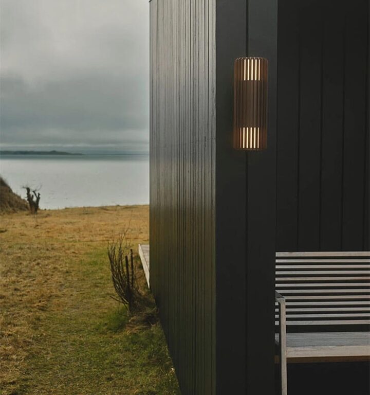 Aludra udendørs double væglampe, seaside metallisk brun