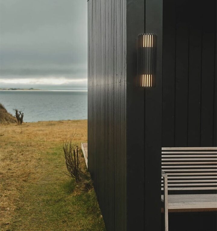 Aludra udendørs double væglampe, seaside sort