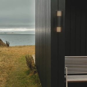 Aludra udendørs double væglampe, seaside sort