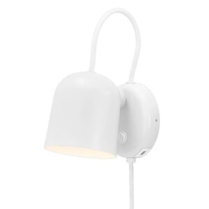Angle væglampe, hvid/telegrå
