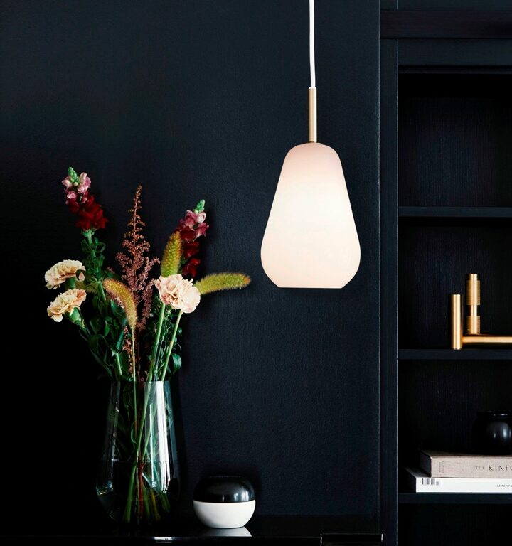 Anoli 1 pendel small, nordic guld/opal