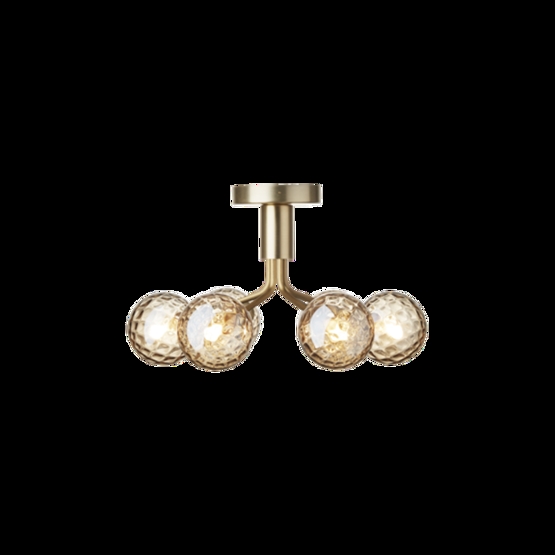 Apiales 6 loftlampe, børstet messing/optic guld glas