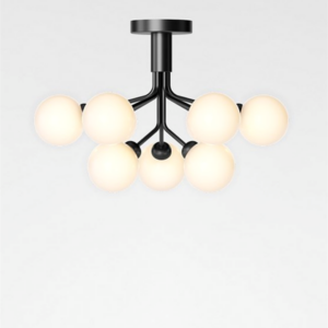 Apiales 9 loftlampe, satin sort/opal