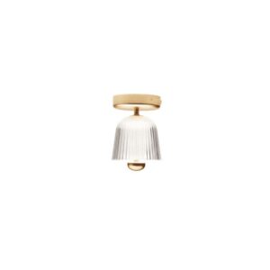 Asteea loftlampe, satin messing/riflet klar
