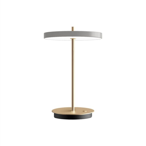 Asteria Move batteri-/bordlampe, mist grå/messing