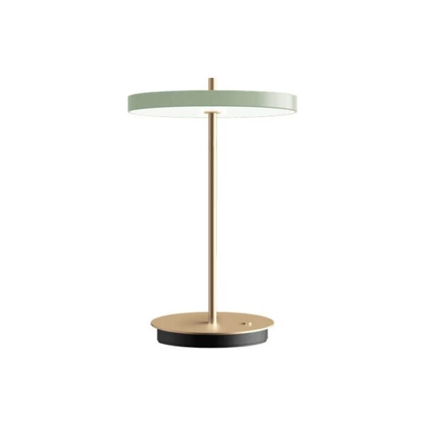Asteria Move batteri-/bordlampe, olive grøn/messing