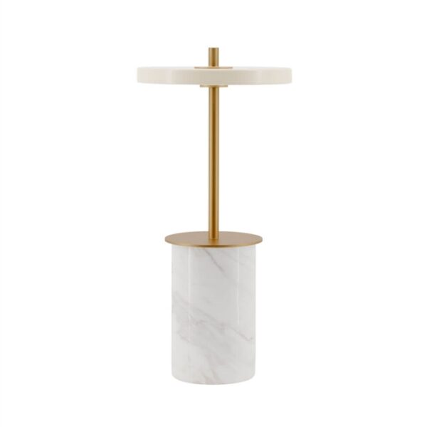Asteria Move mini batteri-/bordlampe, hvid marmor