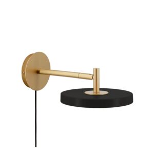 Asteria væglampe kort, sort/messing