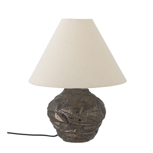 BLOOMINGVILLE Carolla bordlampe - beige stof og brun stentøj