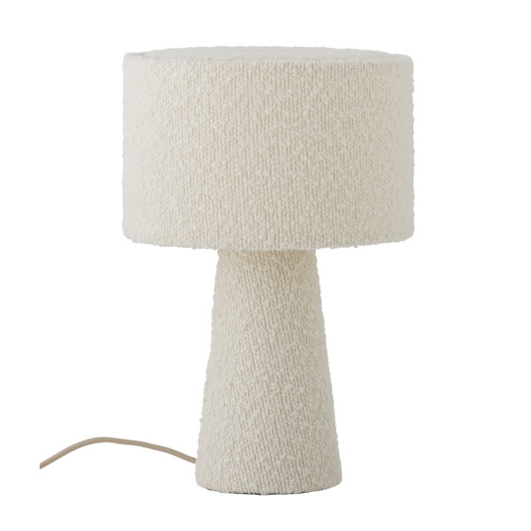 BLOOMINGVILLE Emmie Bordlampe, Hvid, Polyester (D20xH30 cm)