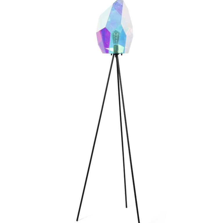 BOLD MONKEY Diamond Dear gulvlampe - regnbuefarvet holografisk akryl og jern