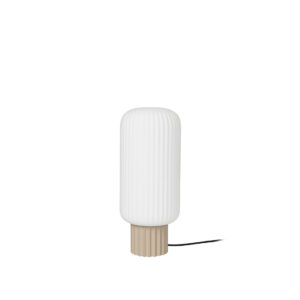 BROSTE COPENHAGEN Lolly bordlampe - hvid opal glas og sand aluminium