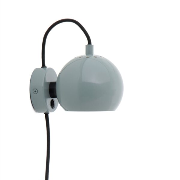 Ball væglampe, blank mint