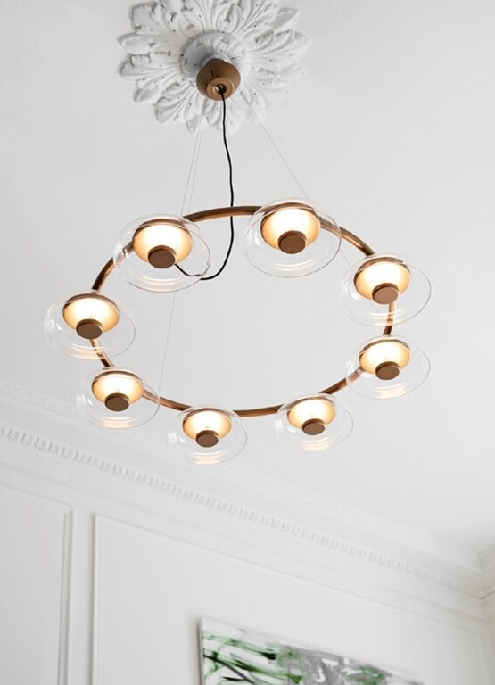 Blossi 8 Lysekrone Nordic Guld/Klar