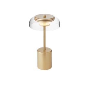 Blossi bordlampe / batterilampe mini portable, nordic guld/klar