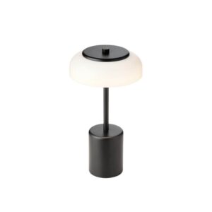 Blossi bordlampe / batterilampe mini portable, sort/opal