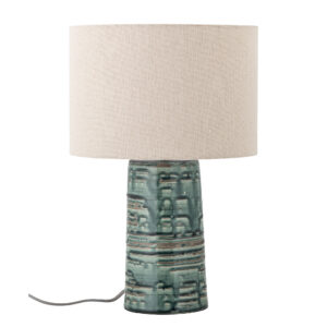 CREATIVE COLLECTION Freyah bordlampe - natur hør og grøn stentøj