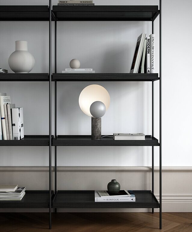 Caché bordlampe, grå