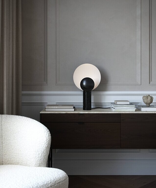 Caché bordlampe, sort