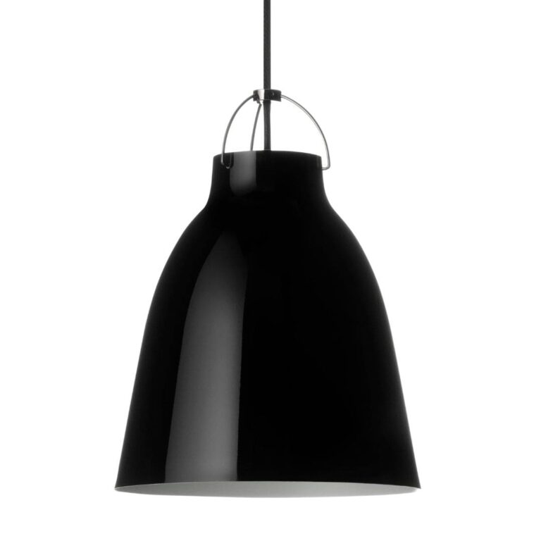Caravaggio Pendel Blank Sort / Sort Ledning - Så længe lager haves - P2 Ø258mm