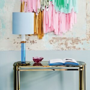 Carnival bordlampe No. 1, blue/amber/white/clear