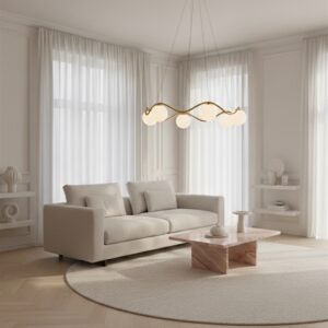 Circle of Life lysekrone large m/Ø15 skærme, opal/messing