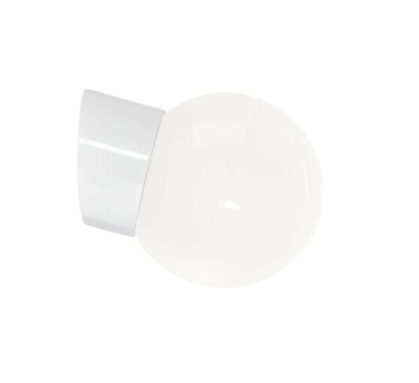 Classic Globe 150 væglampe IP20, hvid/blank opal