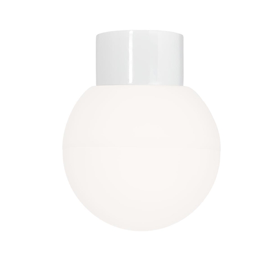 Classic Globe 180 loftlampe / væglampe IP54, hvid/mat opal