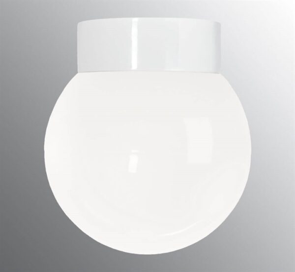 Classic Globe 200 loftlampe / væglampe IP44, hvid/blank opal