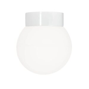 Classic Globe 200 loftlampe / væglampe IP44, hvid/mat opal