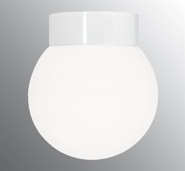 Classic Globe 200 loftlampe / væglampe IP44, hvid/mat opal