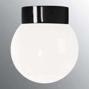 Classic Globe 200 loftlampe / væglampe IP44, sort/blank opal