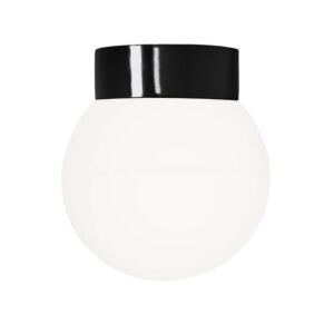 Classic Globe 200 loftlampe / væglampe IP44, sort/mat opal