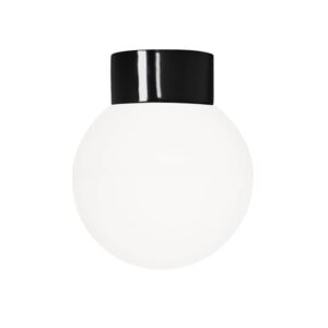 Classic Globe 200 loftlampe / væglampe IP54, sort/mat opal