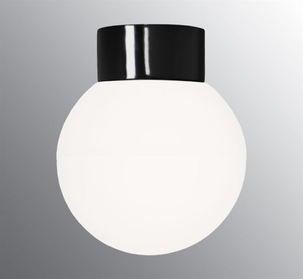 Classic Globe 200 loftlampe / væglampe IP54, sort/mat opal