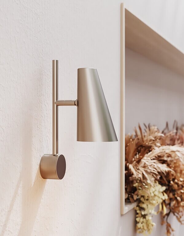 Cono væglampe, satin