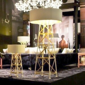 Construction gulvlampe Large, hvid/træ