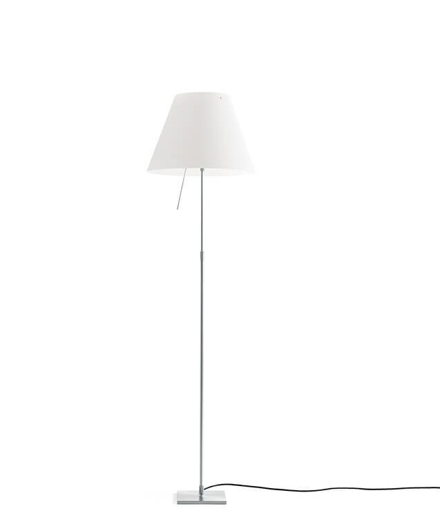 Costanza gulvlampe D13/D13tc, alu/ hvid