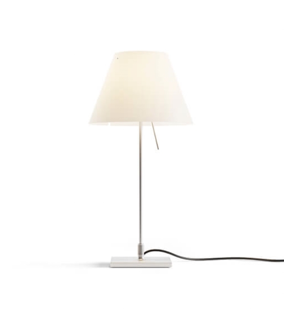 Costanzina bordlampe complete, alu/hvid