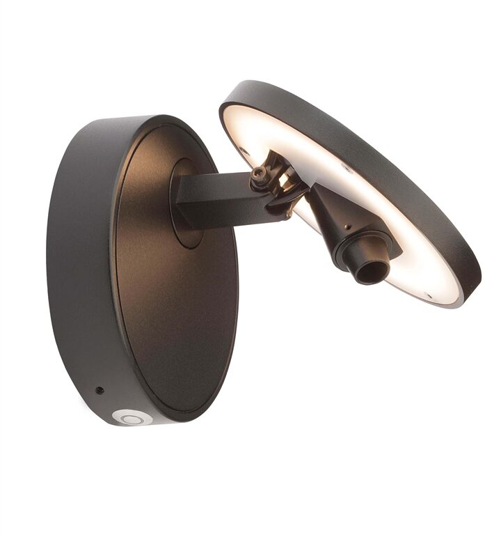 DOT W120 væglampe med lysdæmper, sort/sort