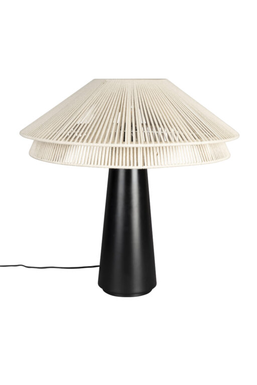 DUTCHBONE Elon bordlampe - beige reb og sort metal