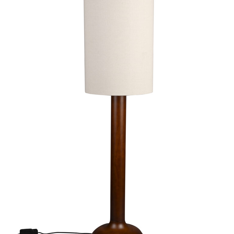 DUTCHBONE Jones gulvlampe - creme skærm og valnøddefarvet træ