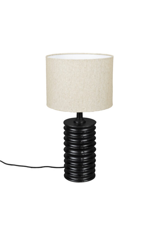 DUTCHBONE Yalu bordlampe - hør og sort aluminium