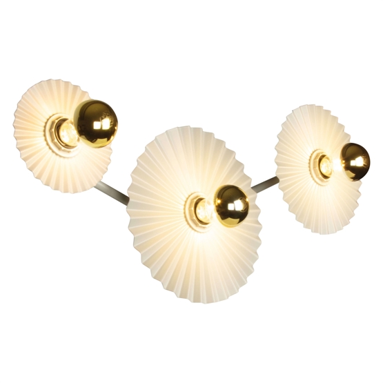 Decor Plisse væglampe / loftlampe (3 skærme), beige