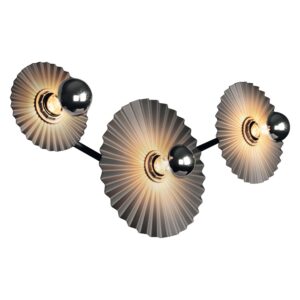 Decor Plisse væglampe / loftlampe (3 skærme), mørkegrå