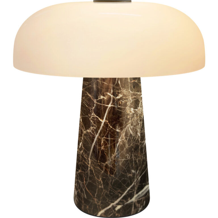 Dtfp Glossy genopladelig bordlampe, gråbrun marmor