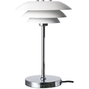 Dyberg Larsen DL20 bordlampe, krom/hvid